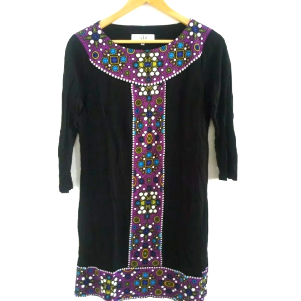 $325 Tibi Caftan Jewel Print Y2K Tunic Dress